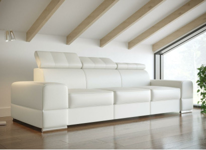 Design xxl Couches Sofa 4 - Seater Couch Leather Upholstery White Luxury Sofa Four Seat